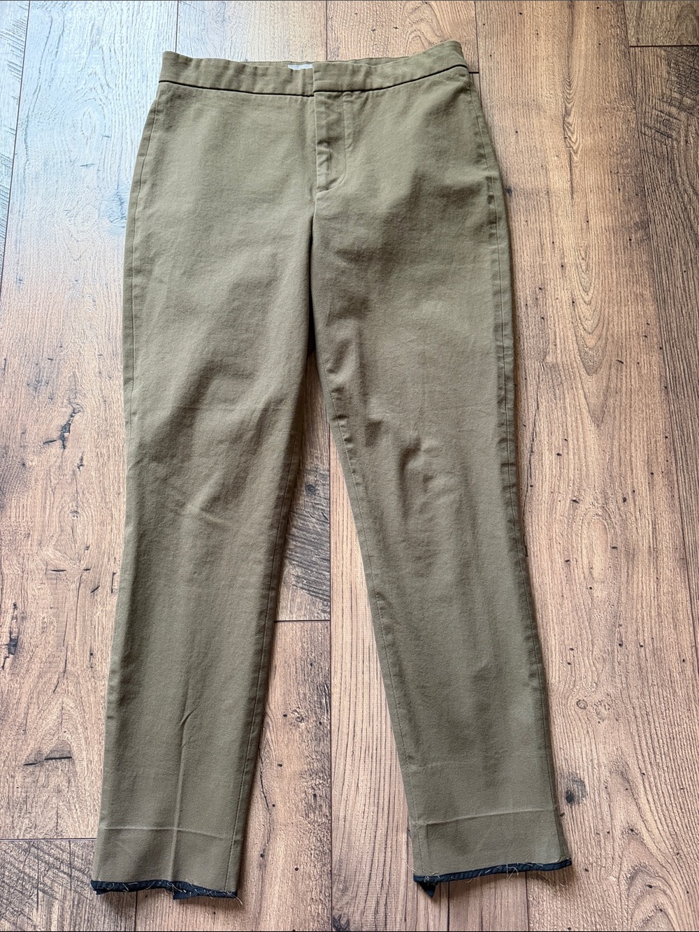 EVERLANE High-Rise Straight Cotton Crop Pants Black Size 6 Custom Hem